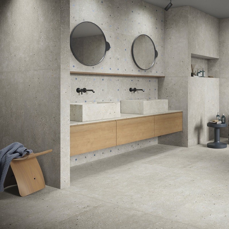 Effet béton - carrelage effet béton AMA GRIGIO 90x90 cm rectifié