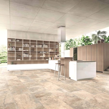 Carrelage travertin - Effet pierre - carrelage imitation travertin 44x66 cm crosscut beige