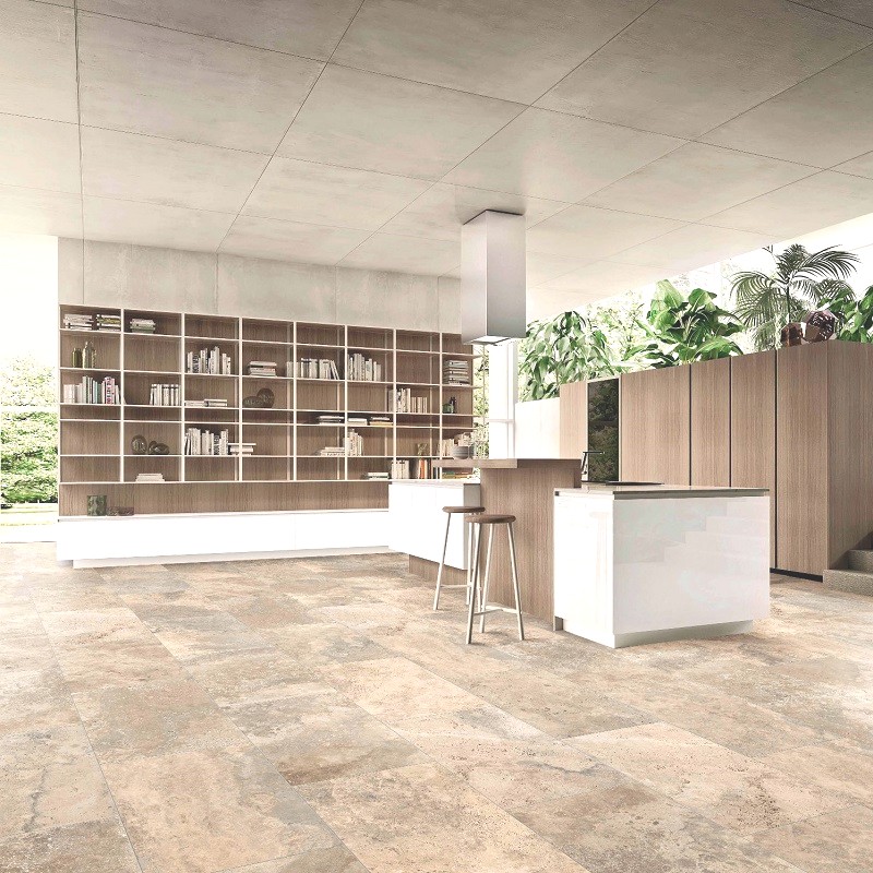 Carrelage travertin - Effet pierre - carrelage imitation travertin 44x66 cm crosscut beige