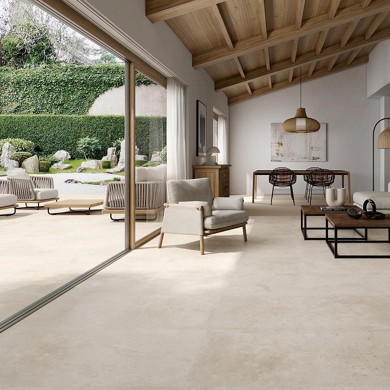 Effet pierre - carrelage imitation travertin 60x120 cm TIVOLI antidérapant r11