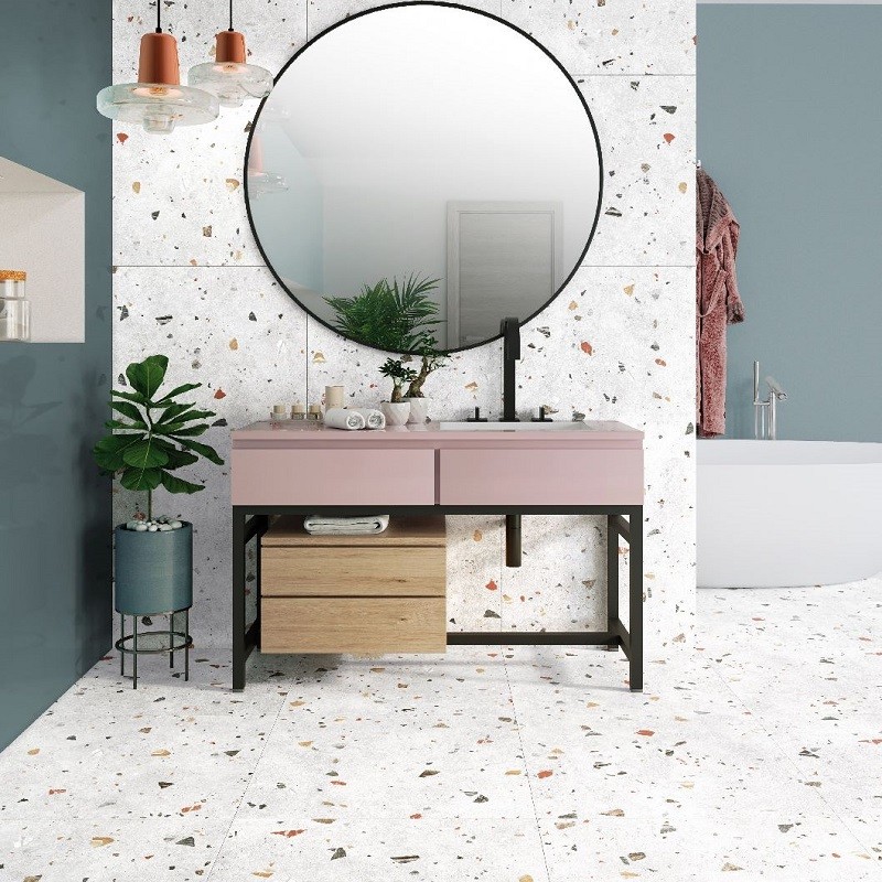 Terrazzo - carrelage terrazzo 66x66 cm VERONE white
