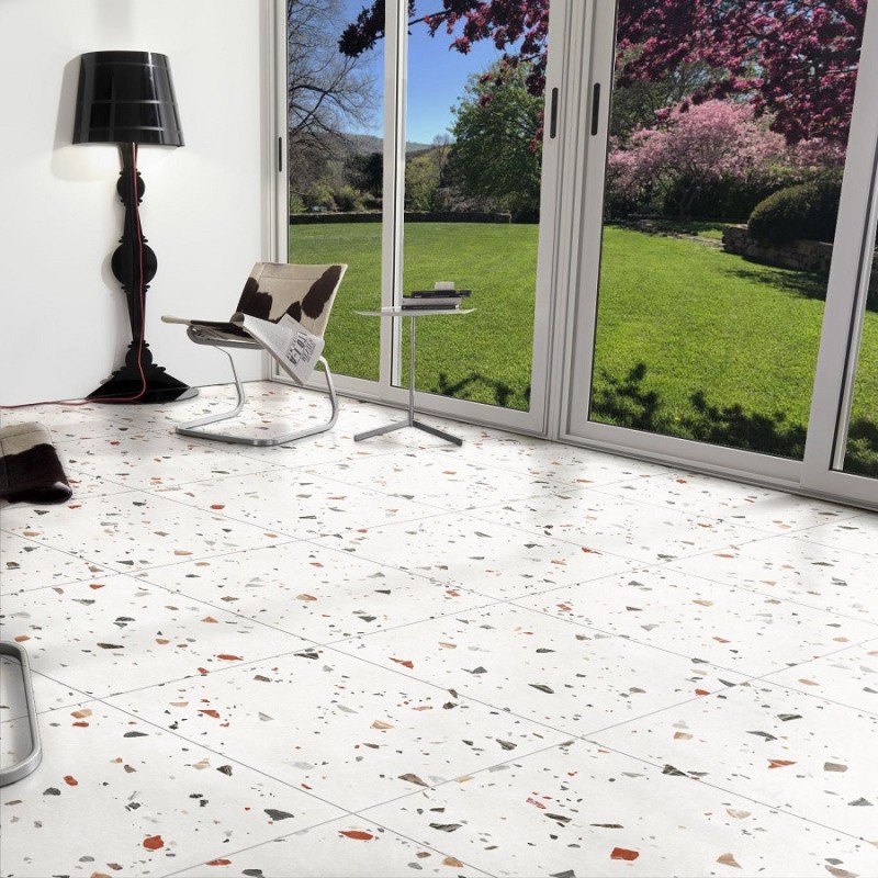 Terrazzo - carrelage terrazzo 66x66 cm VERONE white