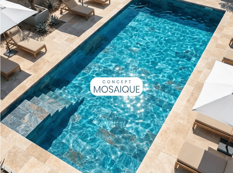 Piscine bali bleu profond carrelage bali blue