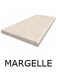 Margelle BODO BEIGE 30x60x2 cm finition DEMI-LUNE antidérapante