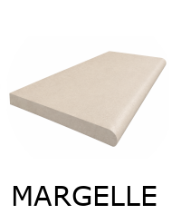 Margelle PORTLAND MARFIL 30x60x2 cm finition DEMI-LUNE antidérapante