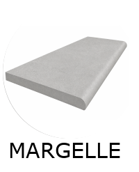 Margelle PORTLAND PERLA 30x60x2 cm finition DEMI-LUNE antidérapante
