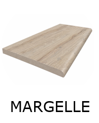 Margelle RUSHMORE BEIGE 30x60x2 cm finition DEMI-LUNE antidérapante