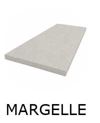 Margelle MONTPELLIER MARFIL 30x60x2 cm finition DEMI-LUNE antidérapante
