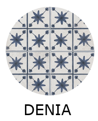 Carrelage Denia 45x45 – Imitation carreaux de ciment étoile bleue