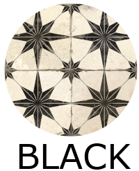 Carrelage carreaux de ciment FS STAR Black LT 45x45 – Etoile noire texturée