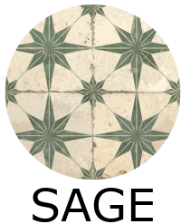 Carrelage carreaux de ciment FS STAR Sage LT 45x45 – Etoile vert texturée