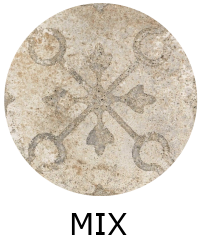 Carrelage effet carreaux ciment vieilli LOIRE MIX 33,3 x 33,3 cm