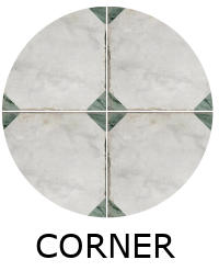 carrelage RENAISSANCE CORNER 20x20cm imitation carreaux ciment vieilli