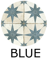 Carrelage carreaux de ciment FS STAR Blue 45x45 – Etoile bleue effet ancien