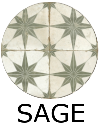 Carrelage carreaux de ciment FS STAR Sage 45x45 – Etoile vert sauge