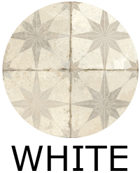 Carrelage carreaux de ciment FS STAR White 45x45 – Etoile blanche