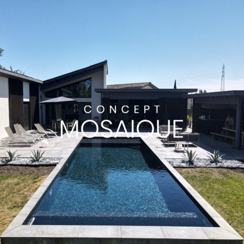 Mosaïque de piscine Mosaïque en verre noir multicolore irisé mur sol cuisine salle de bain douche MOS220-P55256_f