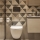 Carreaux de ciment dans une salle de bains moderne 
